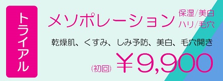 神奈川、横浜でメソポレーション（エレクトロポレーション+イオン導入）、美白、日焼け後、しみ、肝斑、乾燥肌、赤ら顔、毛穴トラブルに効果あり