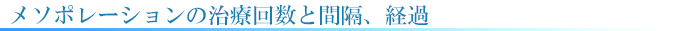 治療回数と間隔、経過